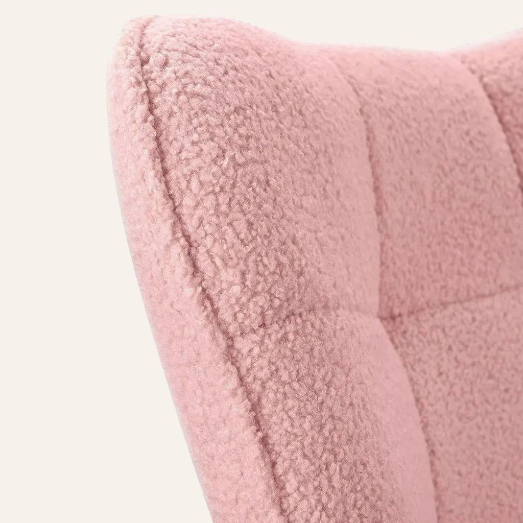 Brume | Fauteuil à bascule teddy à dossier haut