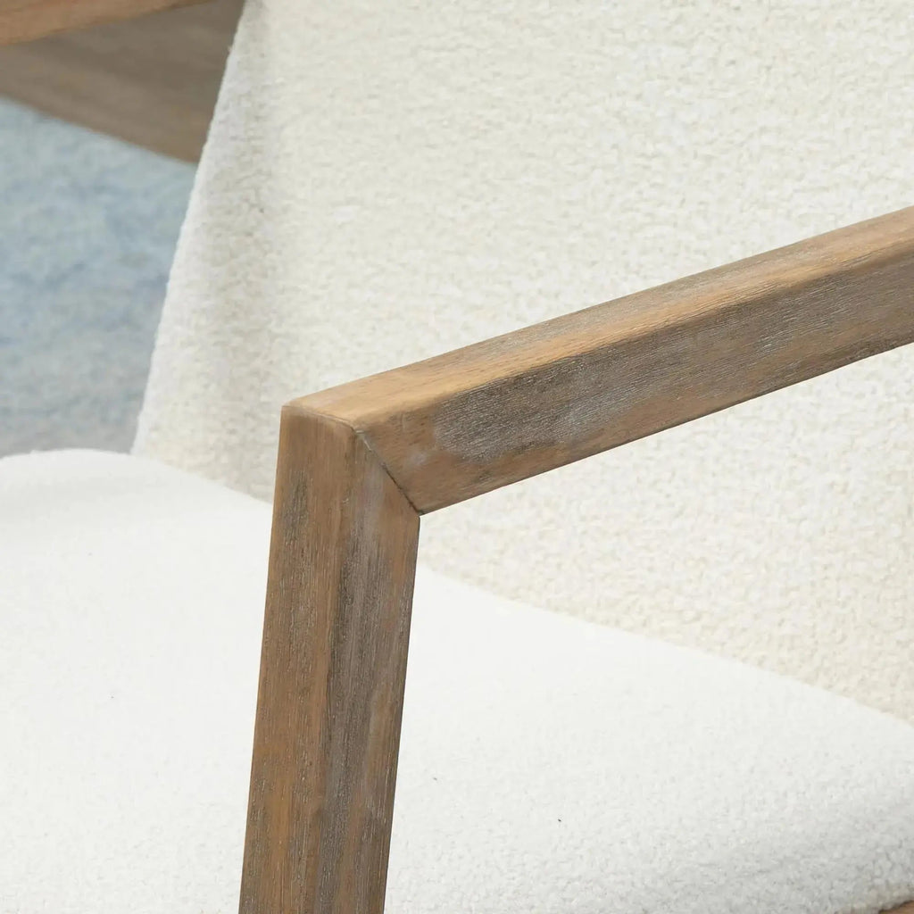Lueur | Rocking chair scandinave en bouclette et hévéa