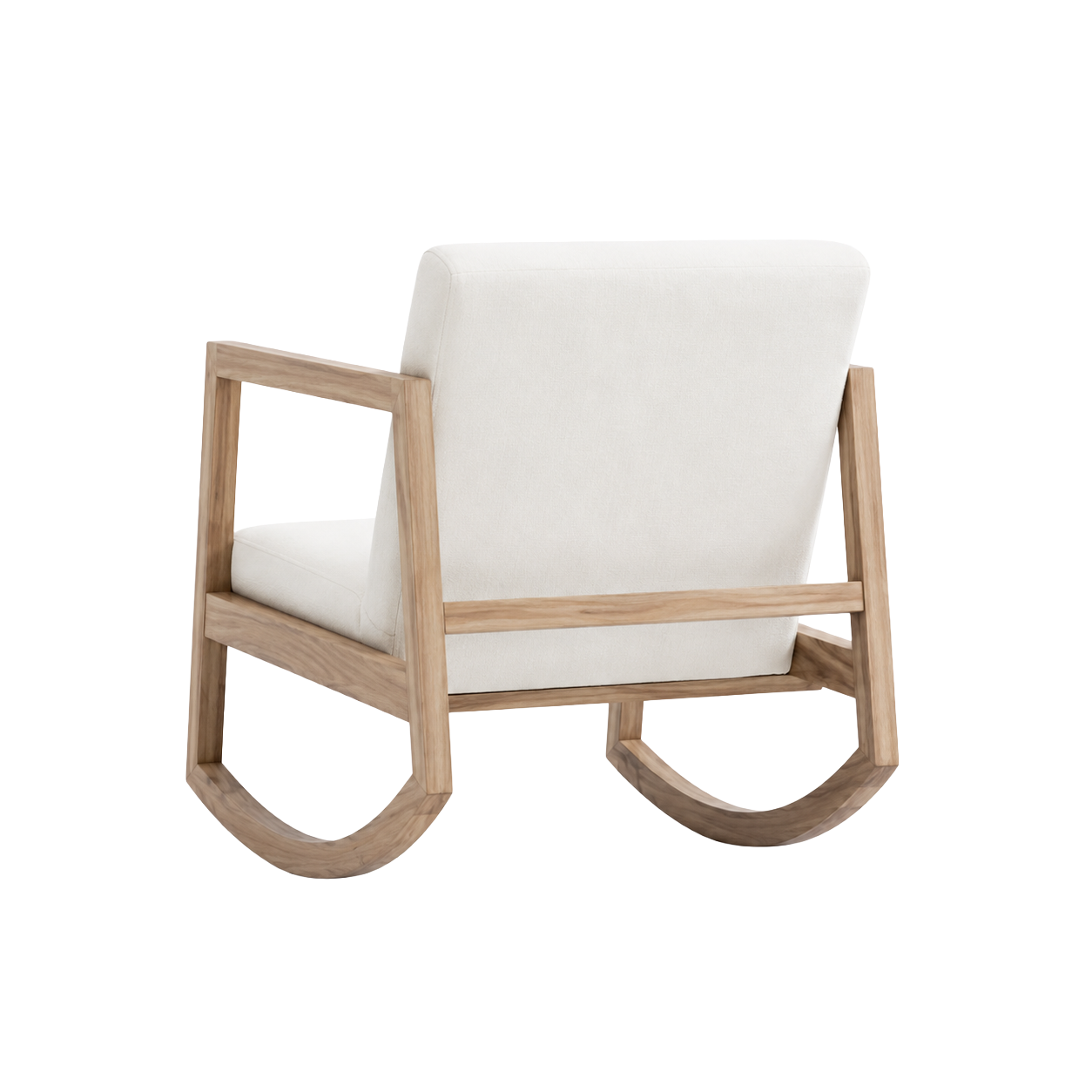Lueur | Rocking chair scandinave en bouclette et hévéa