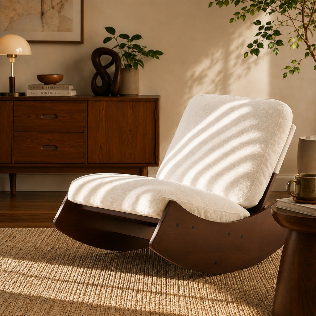 Éclipse | Rocking chair rétro en velours côtelé