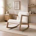 Lueur | Rocking chair scandinave en bouclette et hévéa