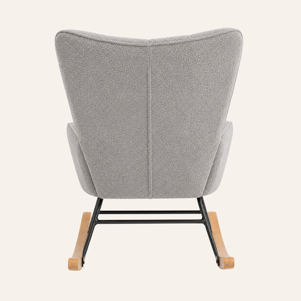 Brume | Fauteuil à bascule teddy à dossier haut