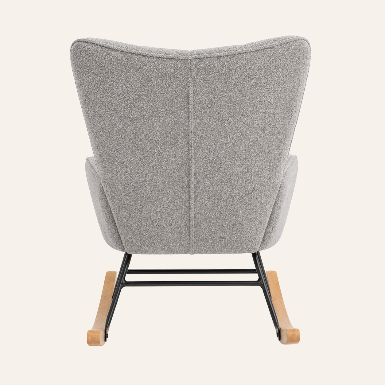 Brume | Fauteuil à bascule teddy à dossier haut