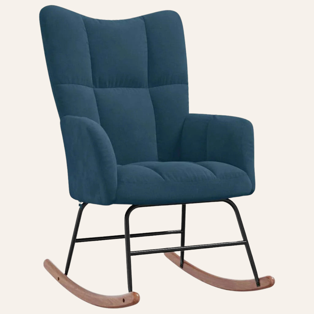 Aura | Rocking chair en velours capitonné
