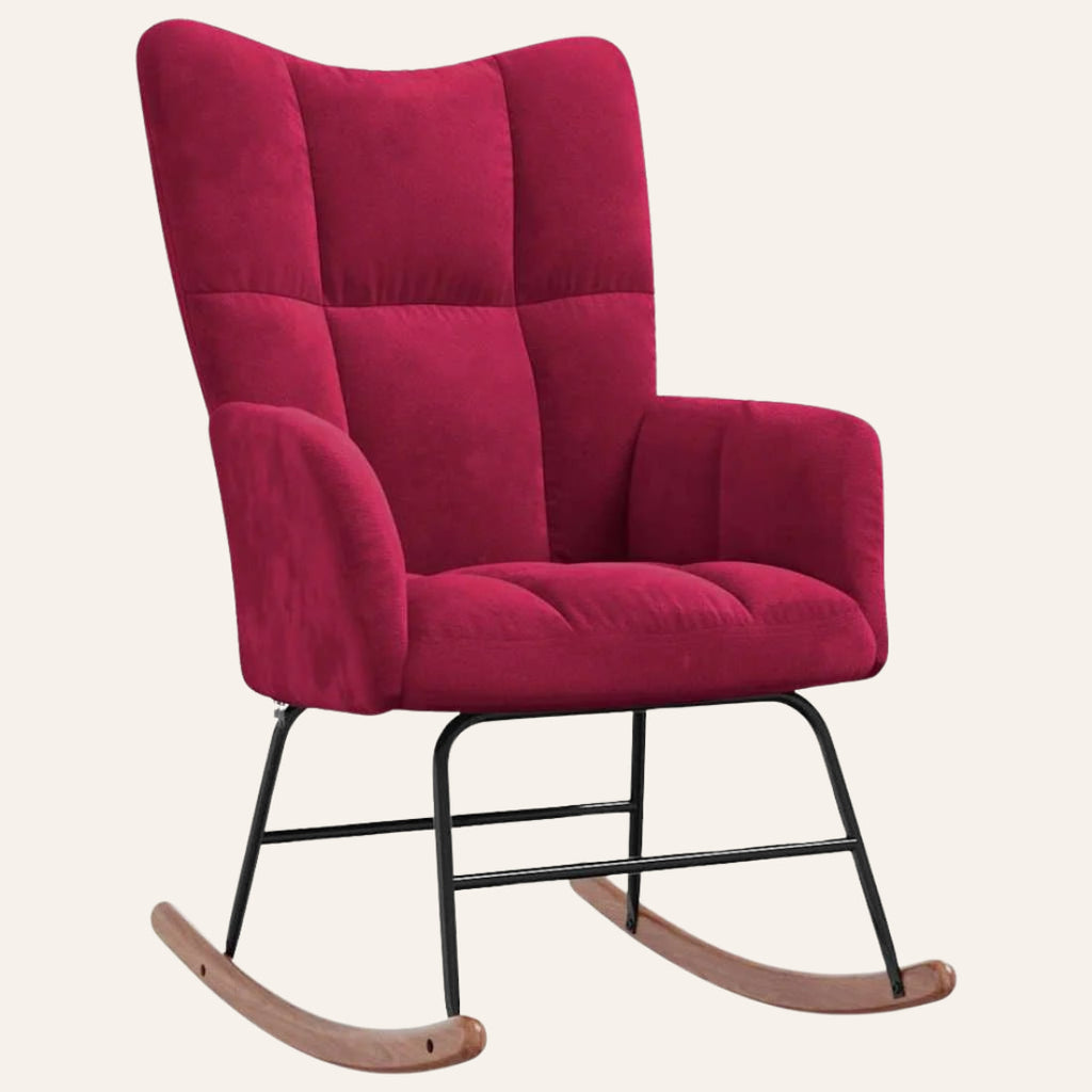 Aura | Rocking chair en velours capitonné