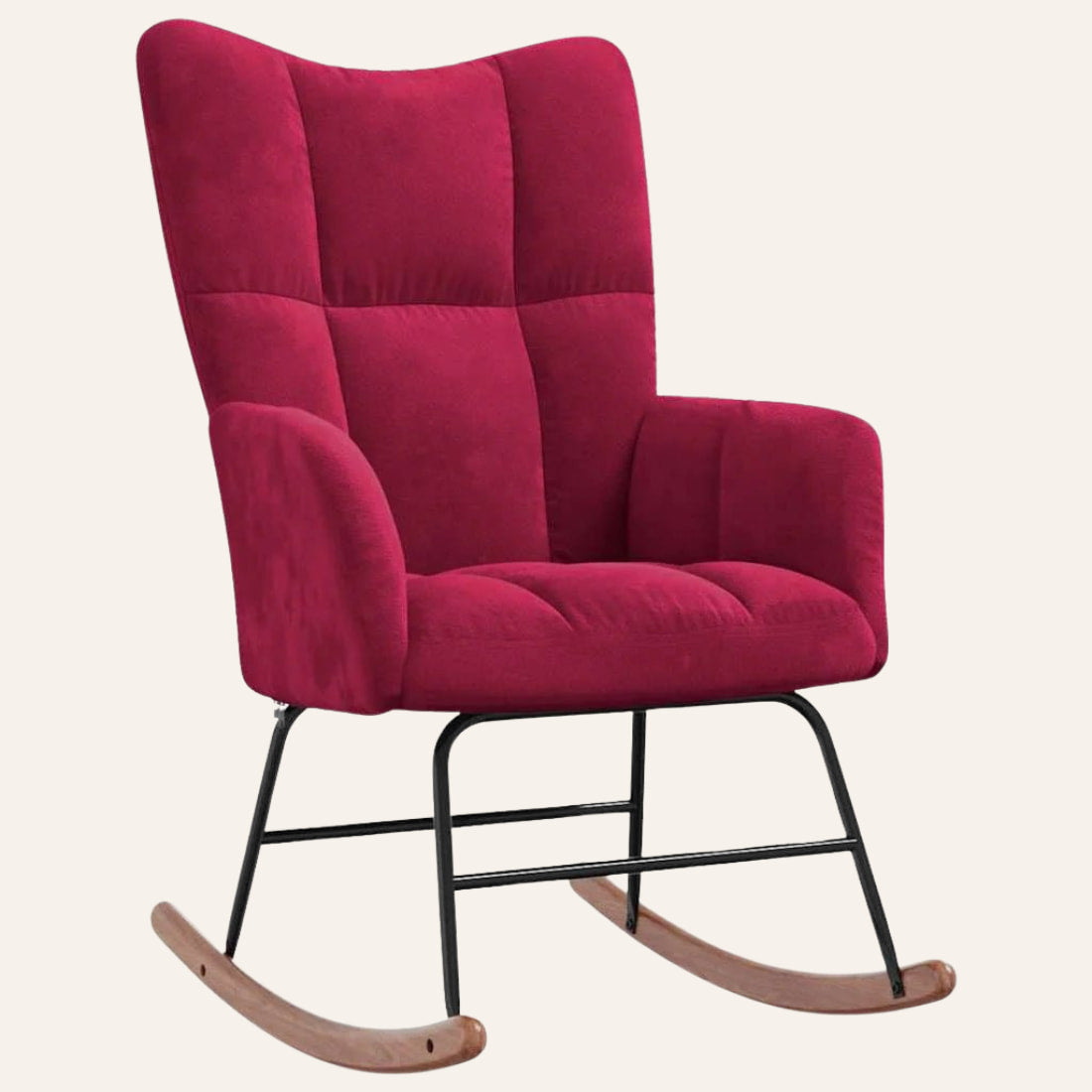 Aura | Rocking chair en velours capitonné