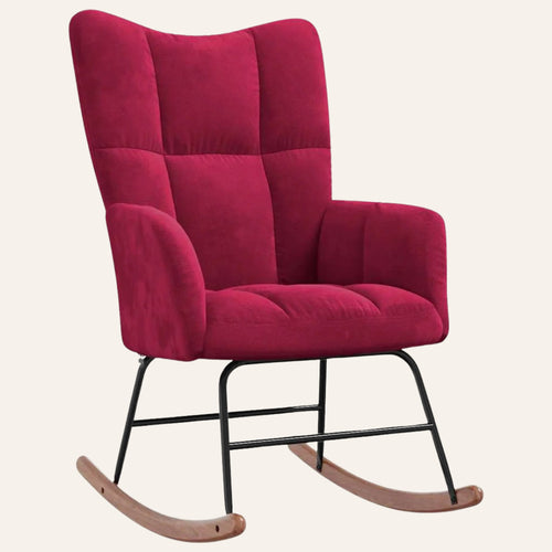 Aura | Rocking chair en velours capitonné