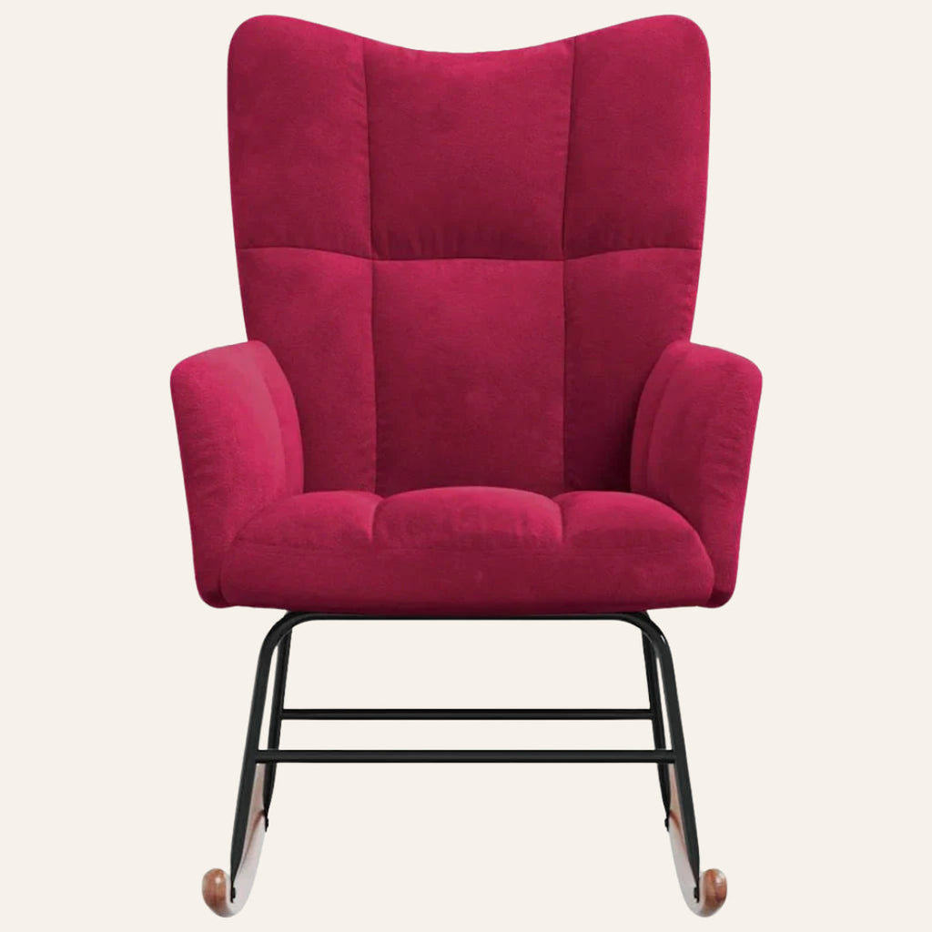 Aura | Rocking chair en velours capitonné