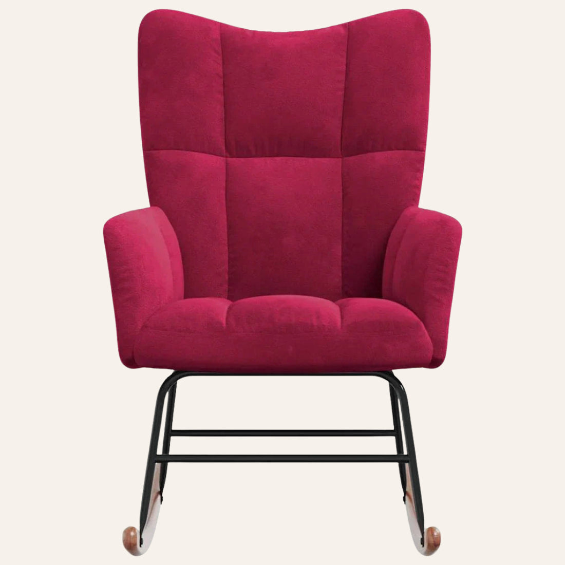 Aura | Rocking chair en velours capitonné