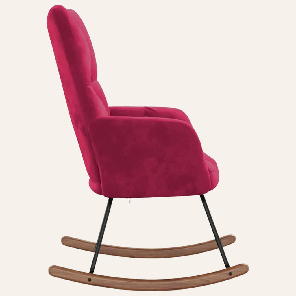 Aura | Rocking chair en velours capitonné