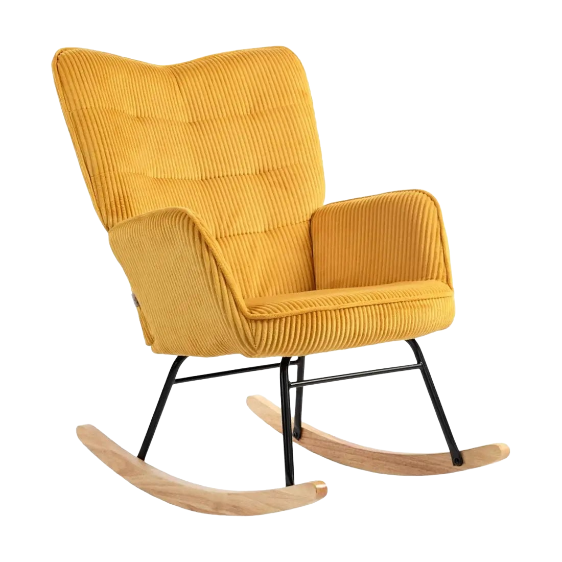 Aube | Rocking chair vintage en velours côtelé