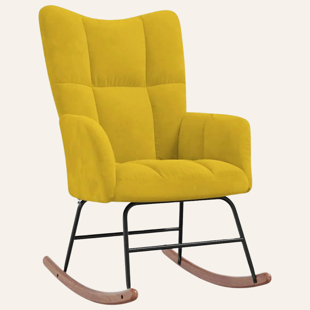 Aura | Rocking chair en velours capitonné
