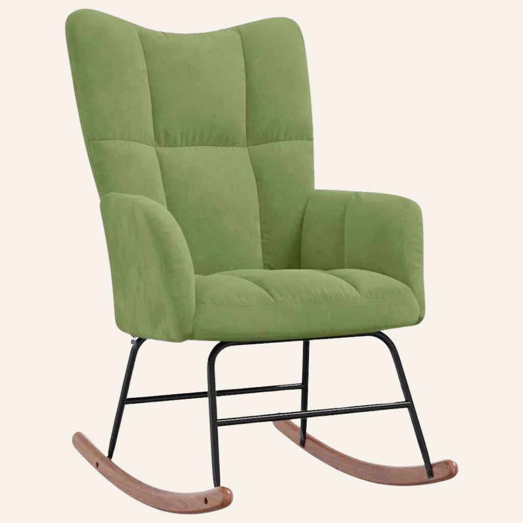 Aura | Rocking chair en velours capitonné