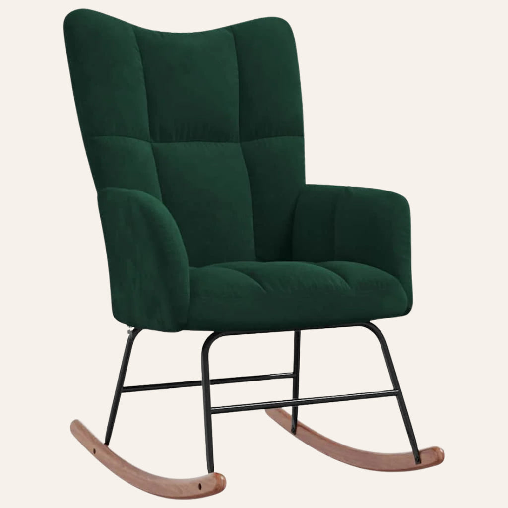 Aura | Rocking chair en velours capitonné